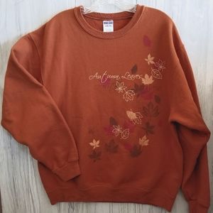Vintage Jerzees Autumn Leaves Sweatshirt Orange/Rust
